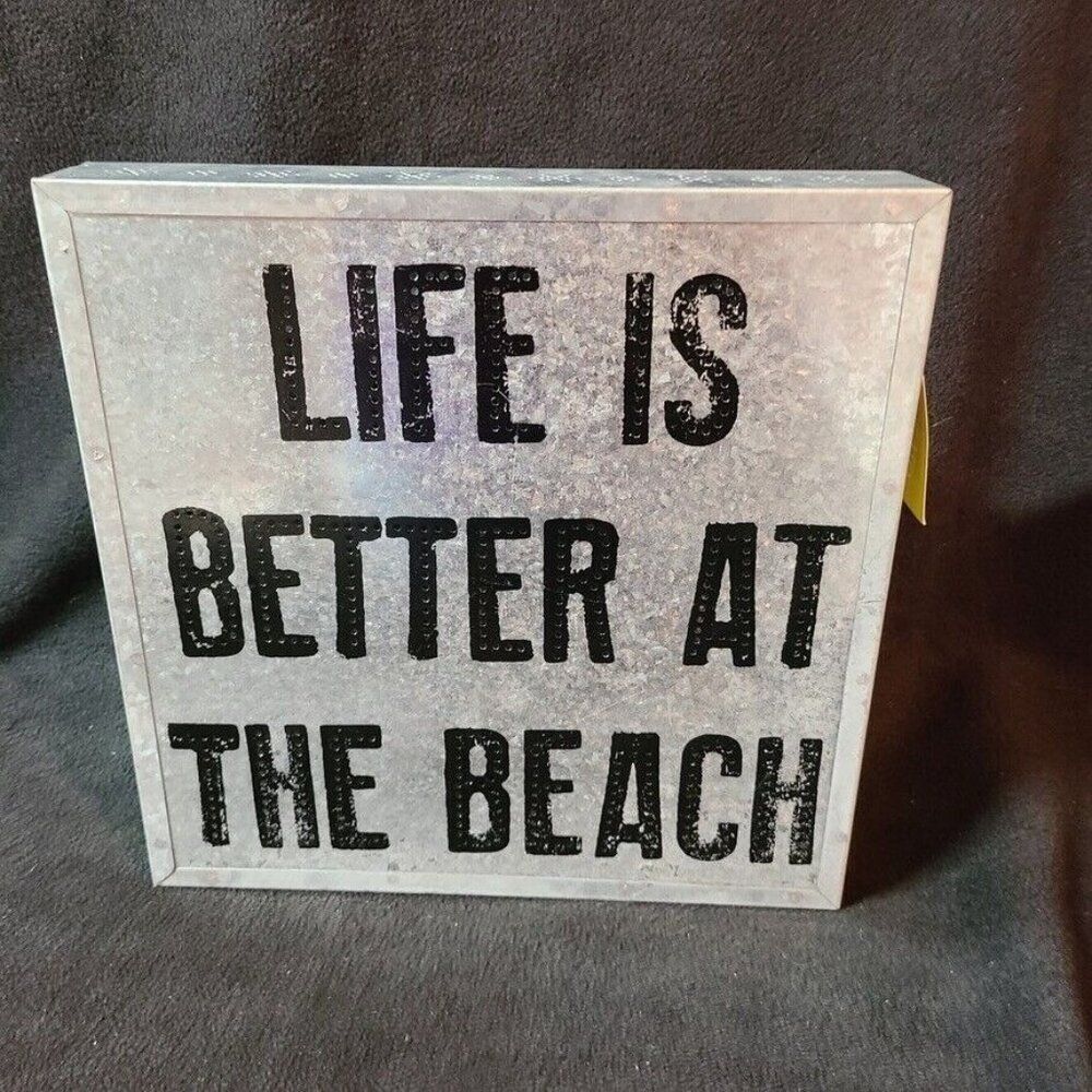 Demdaco Silvestri Life is Better at the Beach Metal Wall Urban Art Mantel Sign